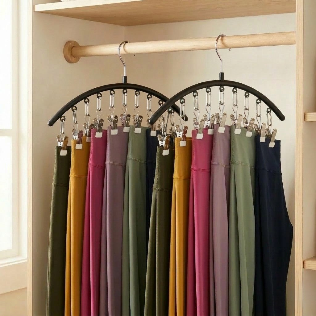 Rackwell™ – 10-Clip Space-Saving Vertical Pants Hanger + 50%  OFF