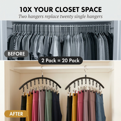 Rackwell™ – 10-Clip Space-Saving Vertical Pants Hanger + 50%  OFF