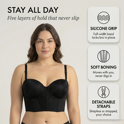 Drapelle™ – Invisible Low-Back Support Bra with Silicone Grip & Detachable Straps + 50% OFF