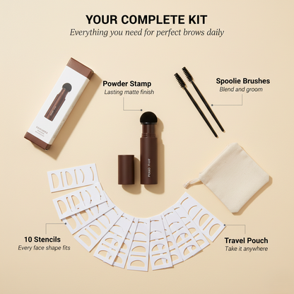 Archelle™ – Waterproof Eyebrow Stamp & Stencil Kit with 10 Brow Shapes + 1 +1 FREE