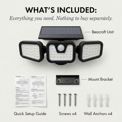Beacroft™ – 3-Head 270° Solar Motion Sensor Security Light +50% OFF