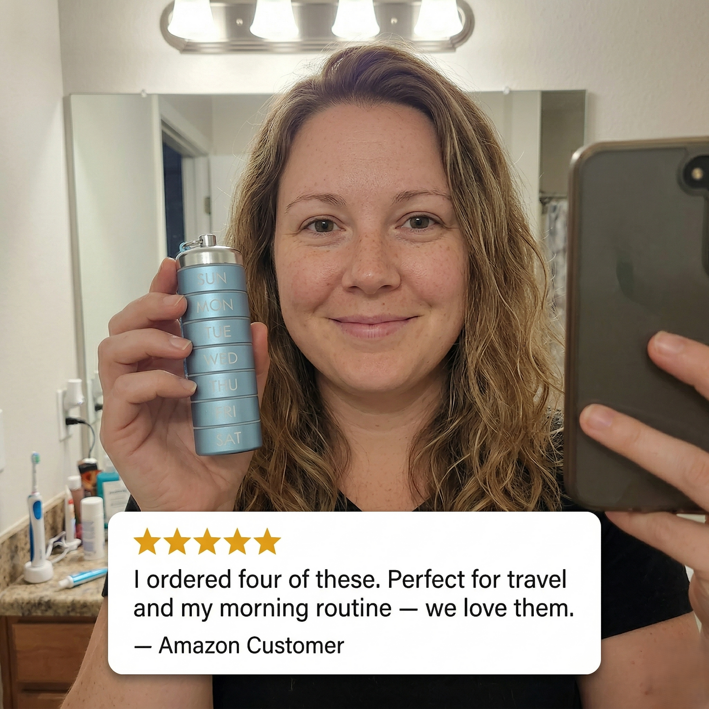 Doselock™ – Stackable Metal Weekly Pill Organizer, BPA-Free Aluminum, 7-Day Travel Pill Case + 50% OFF