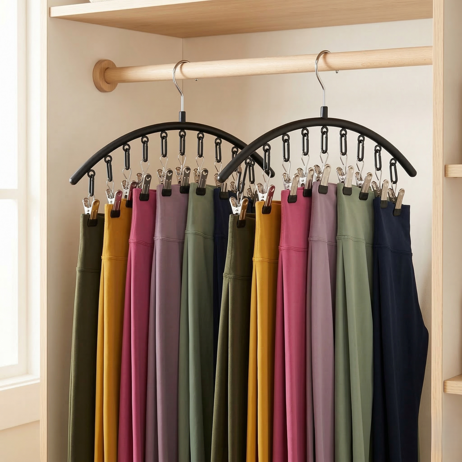 Rackwell™ – 10-Clip Space-Saving Vertical Pants Hanger + 50%  OFF