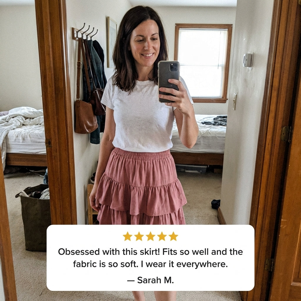 Maviglow™ – Smocked Waist Tiered Ruffle Flowy Mini Skort + 50% OFF