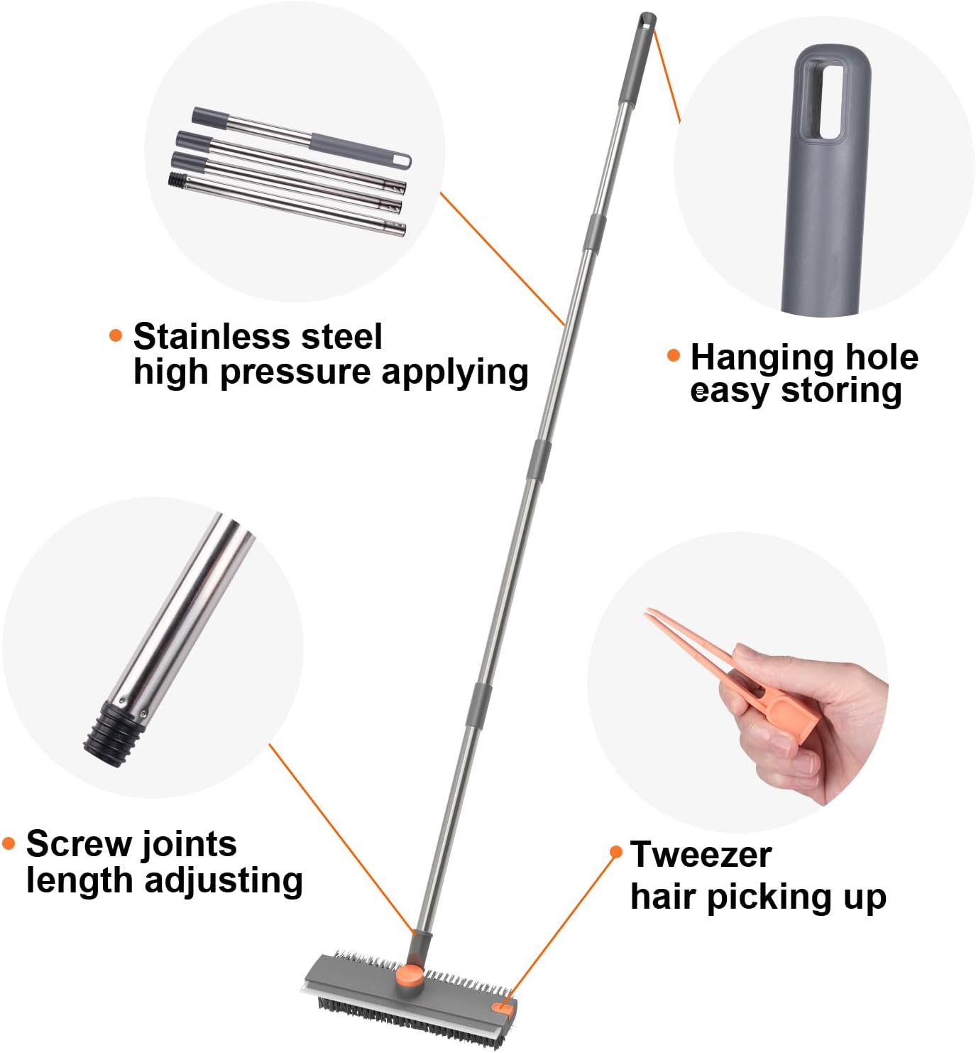 Floor Scrub Brush with Long Handle