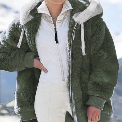🧥 60% OFF NOW! ✨ Hooded Fleece Jacket with Shearling Lining - Windproof & Thermal Insulation for Extreme Cold Weather ❄️🛡️