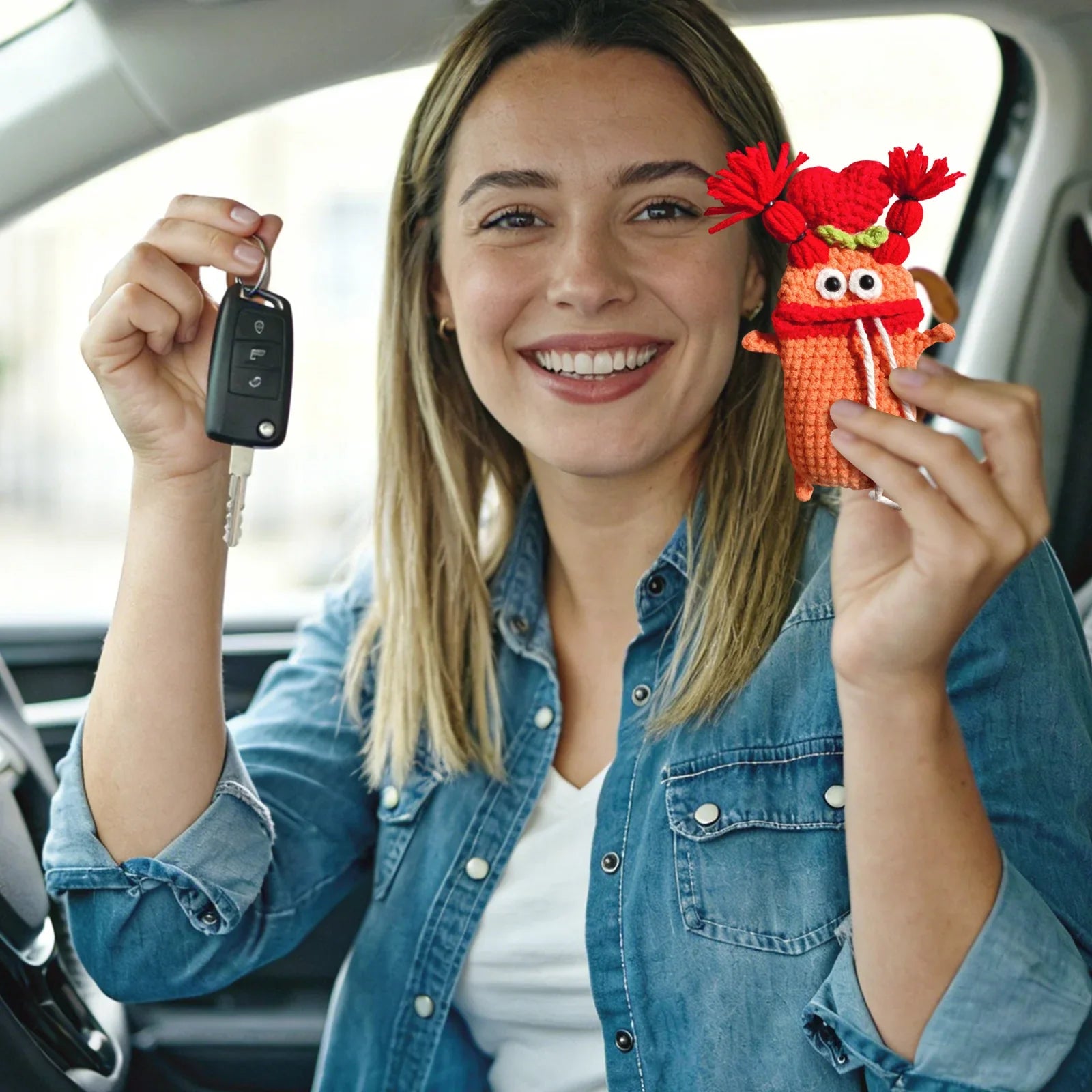 Handmade Knitted Car Key Case Cover