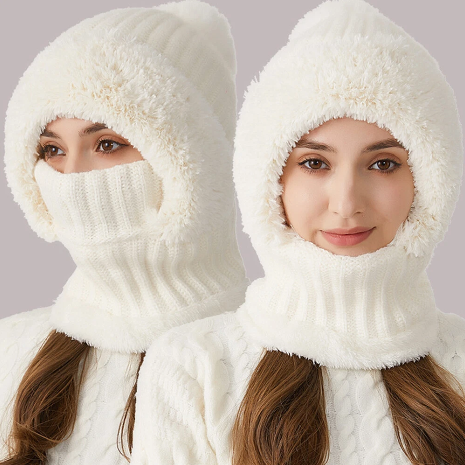 Women's 3 in 1 Fleece Lined Winter Hat Scarf Mask