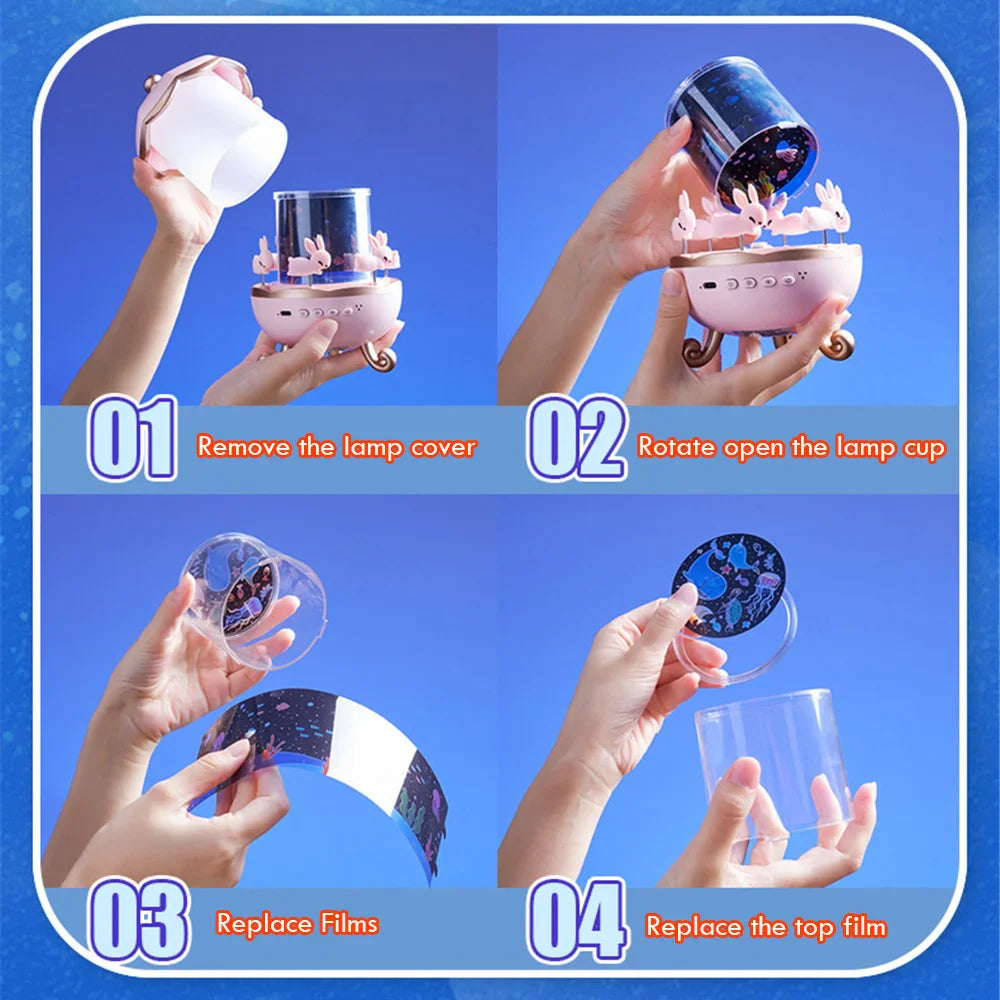 Rechargeable Astronaut Night Light - USB LED Galaxy Projector with Dimmable Glow for Kids