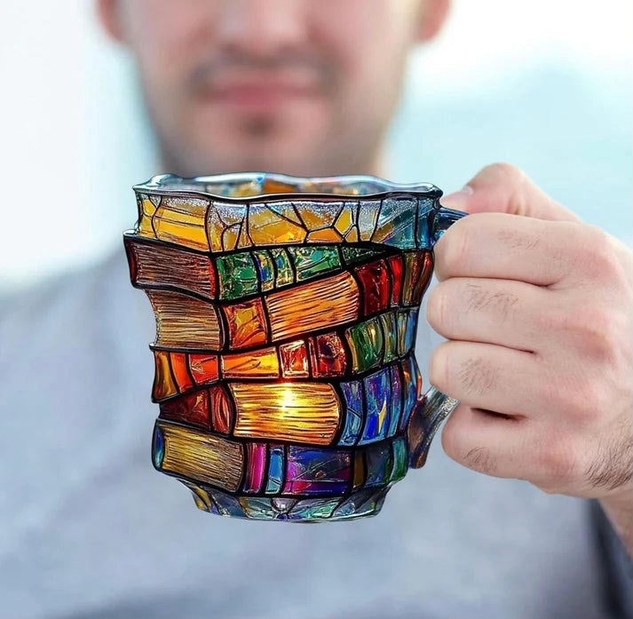 3d Painted Books Coffee Mug