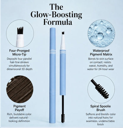 Maviglow – 2-in-1 Waterproof Microblading Brow Pen with Tint Brush + Buy 1 Get 1 FREE