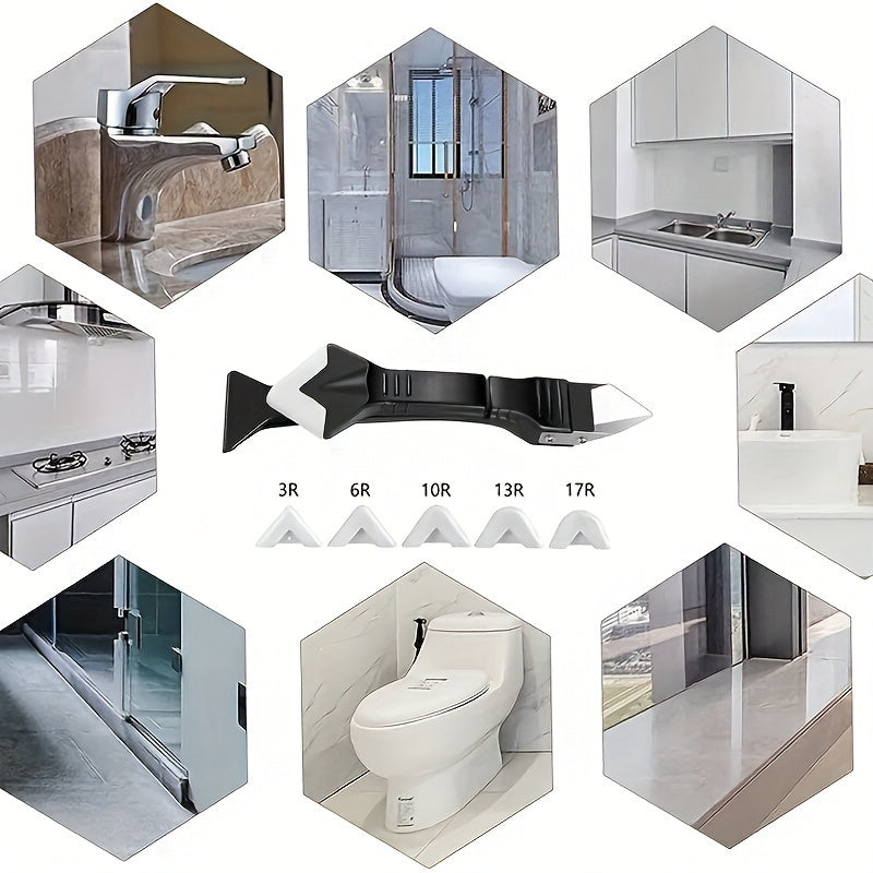 5-In-1 Silicone Sealant Finishing Tool for Effortless Caulking in Kitchen and Bathroom