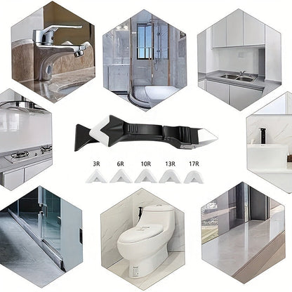 5-In-1 Silicone Sealant Finishing Tool for Effortless Caulking in Kitchen and Bathroom