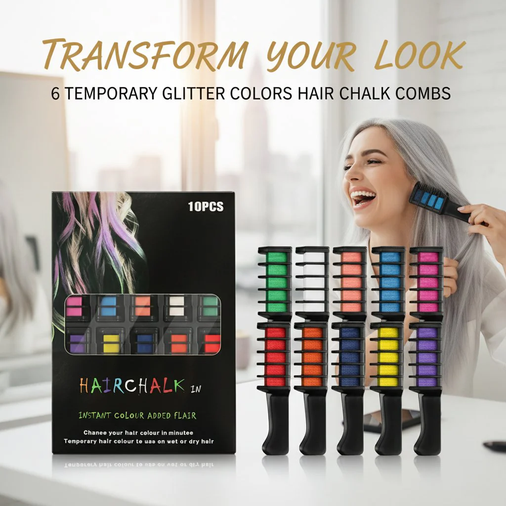 🌈Holiday Season Final Rush - 50% OFF✨Temporary Hair Dye Chalk Comb- Cruelty Free