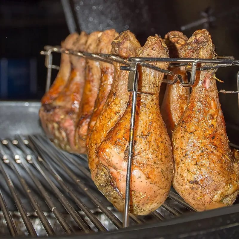 Metal Chicken Drumstick Rack, Multi Grid Chicken Leg Grill Rack, Dishwasher Safe Non Stick Barbecue Rack, Barbecue Utensils for Camping