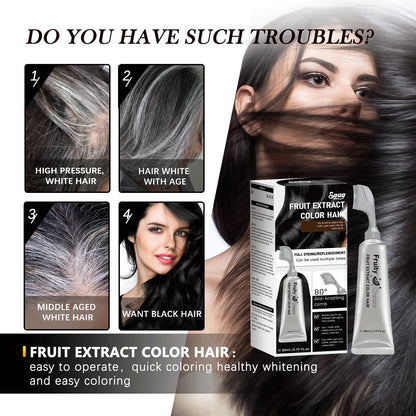 Fruit Comb Plant Hair Dye Black Hair Color Cream When Combed