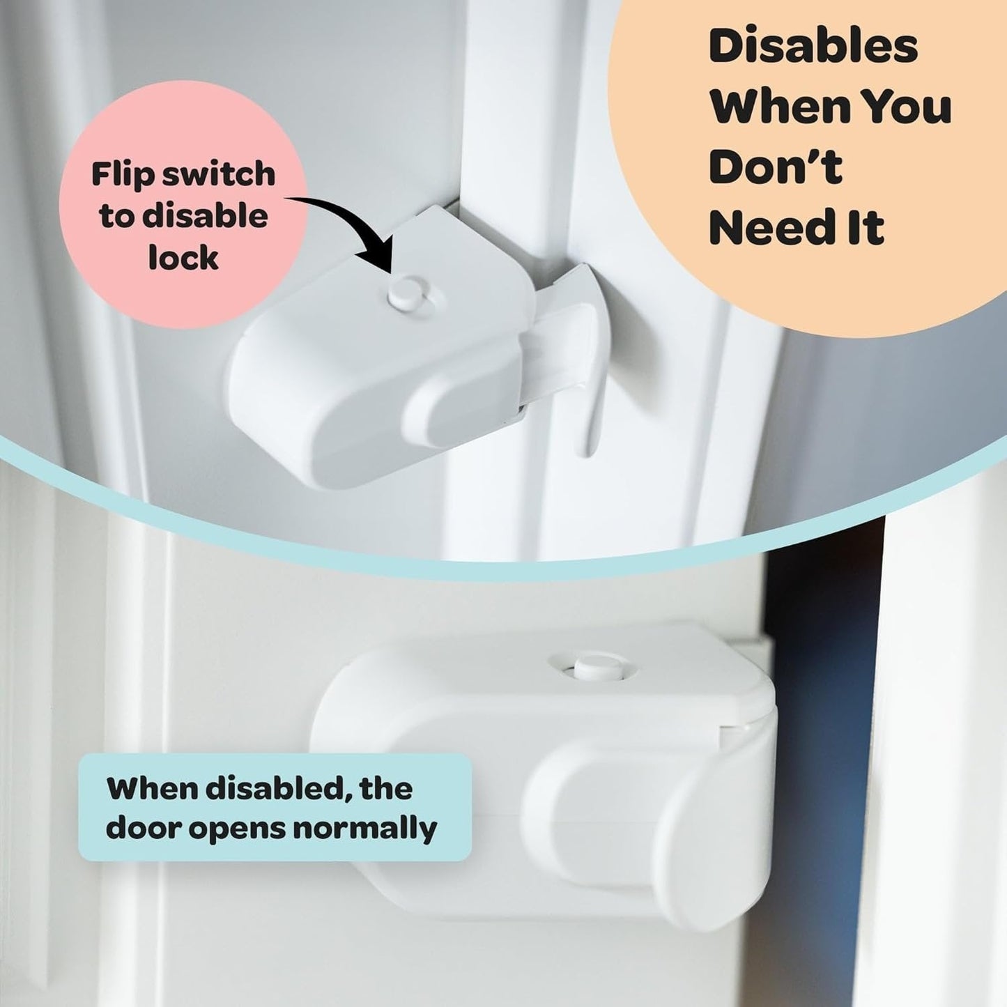 The Snap-On Door Lock Kids Can't Reach or Defeat - No Tools or Adhesives Required