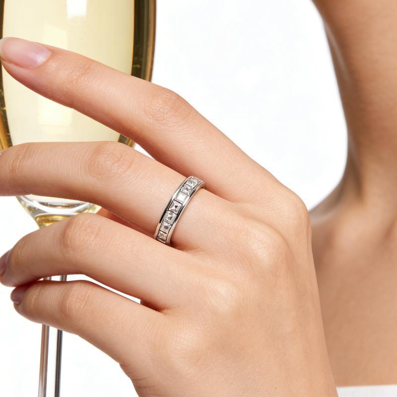 Titanium Steel Anxiety Relieving Wedding Ring Fidget for Women