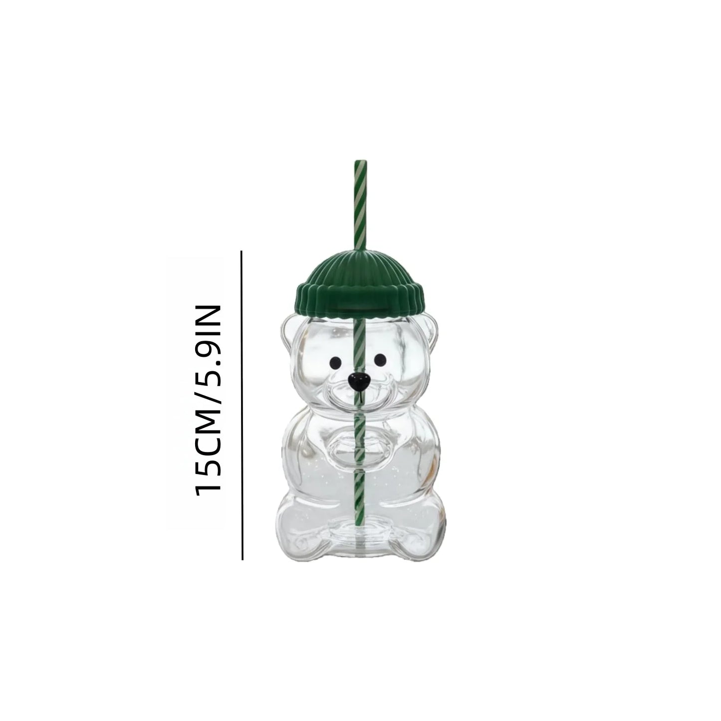 Bear Glass Cup with Straw Bearista 20oz Clear Bear Glass Sippy Cup PREORDER