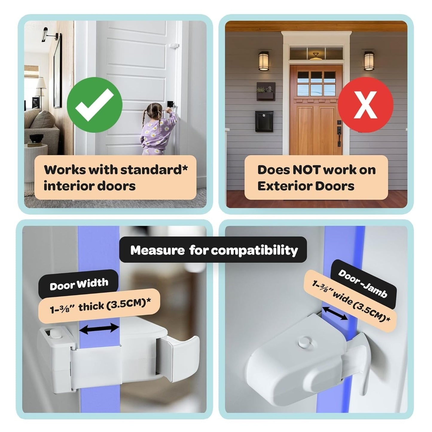 The Snap-On Door Lock Kids Can't Reach or Defeat - No Tools or Adhesives Required