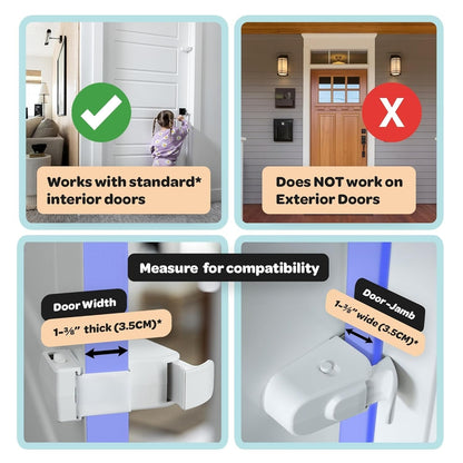 The Snap-On Door Lock Kids Can't Reach or Defeat - No Tools or Adhesives Required