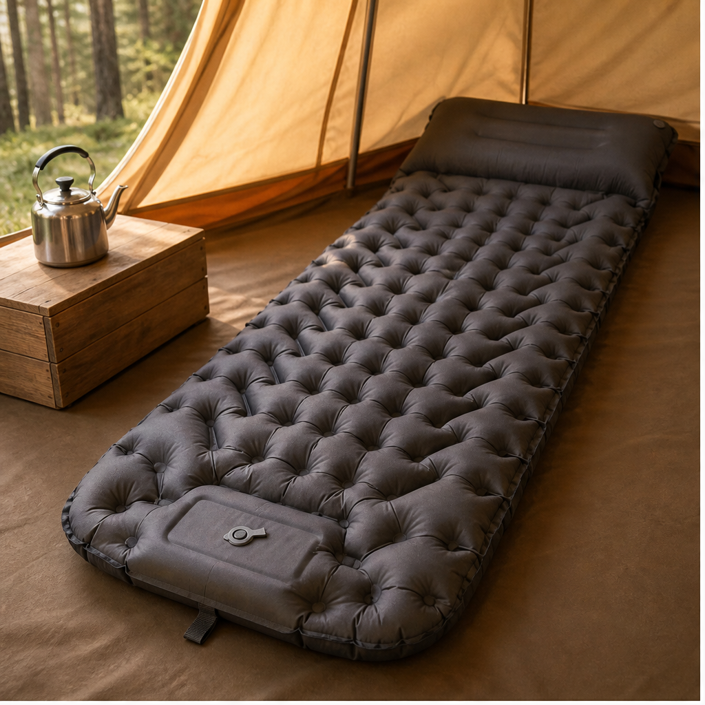 Maviglow – Self-Inflating 10cm Camping Mat with Built-In Pillow & Foot Pump + 50% OFF