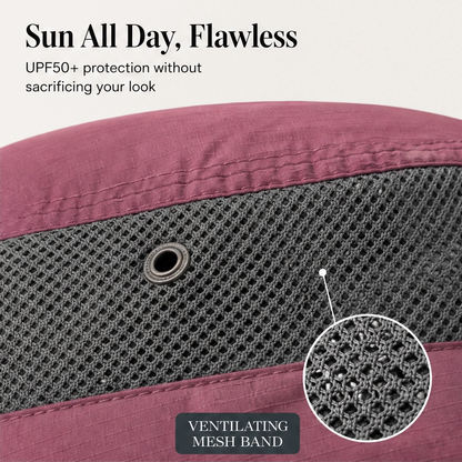 Maviglow™ – Packable Wide-Brim UPF50+ Sun Hat with Ponytail Hole 