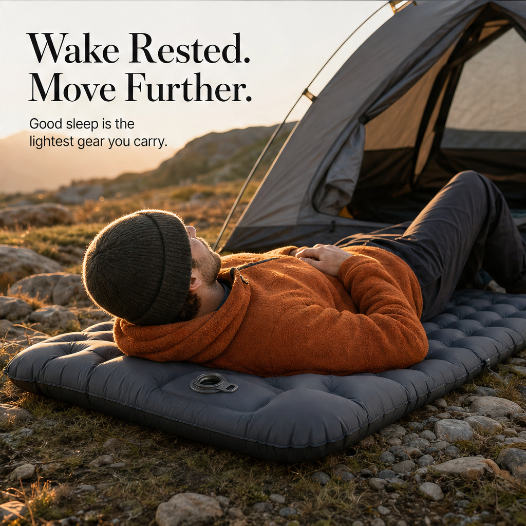 Maviglow – Self-Inflating 10cm Camping Mat with Built-In Pillow & Foot Pump + 50% OFF