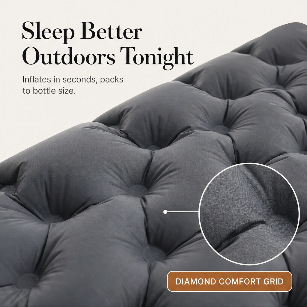 Maviglow – Self-Inflating 10cm Camping Mat with Built-In Pillow & Foot Pump + 50% OFF