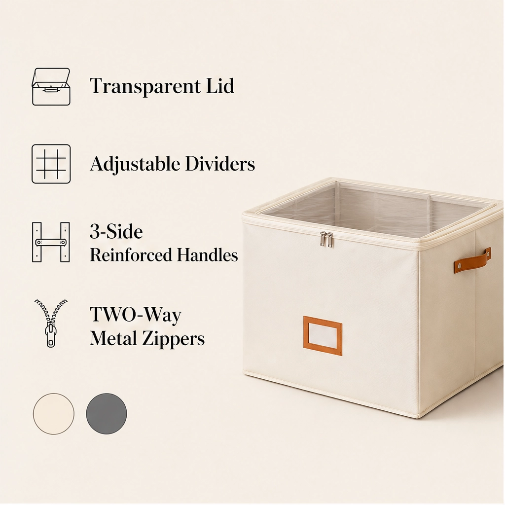 Maviglow™ – Foldable Clear-Top Shoe Storage Box with Adjustable Dividers 