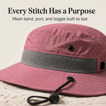 Maviglow™ – Packable Wide-Brim UPF50+ Sun Hat with Ponytail Hole 