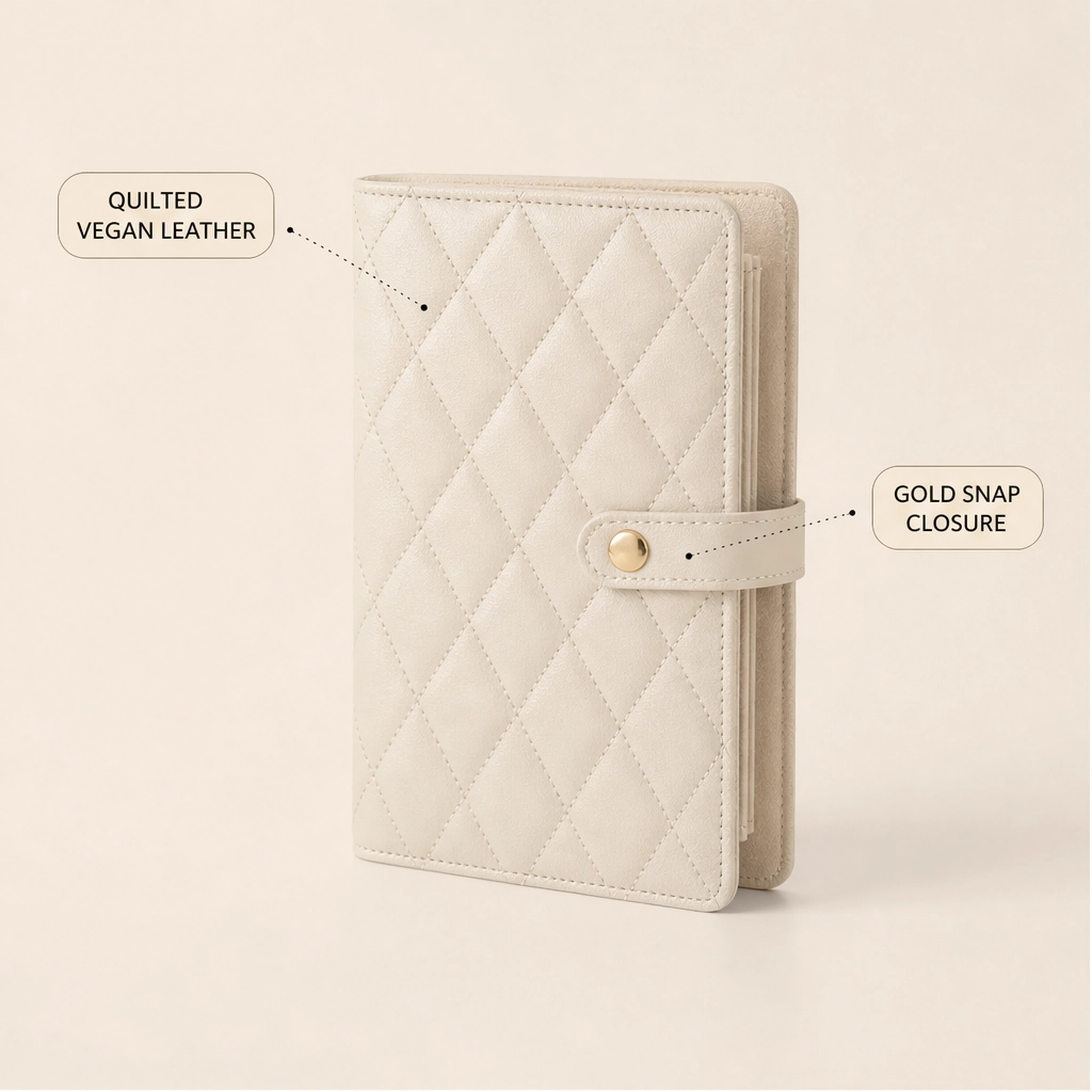 Maviglow™ – Quilted Travel Jewelry Book with Tangle-Free Grid Pockets 