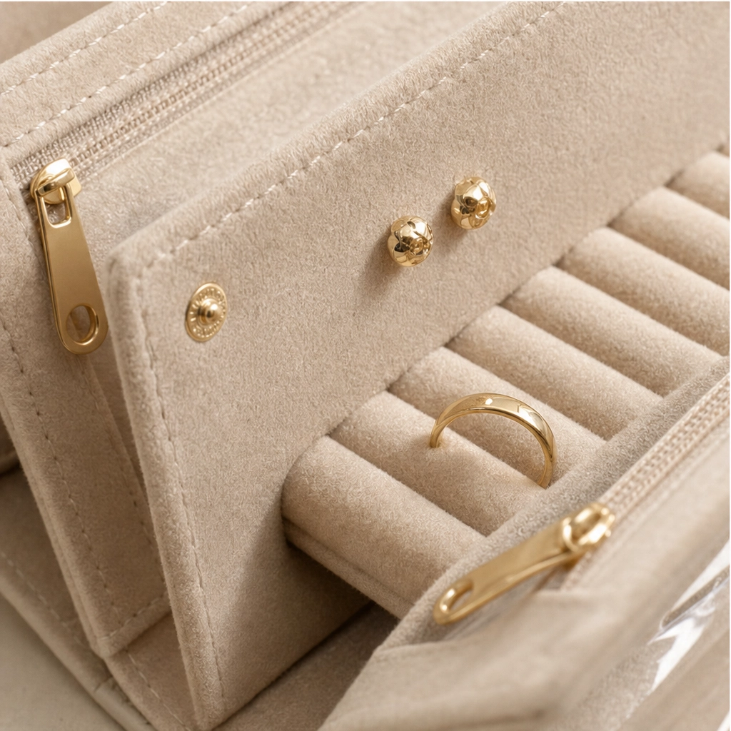 Maviglow™ – Quilted Travel Jewelry Book with Tangle-Free Grid Pockets 