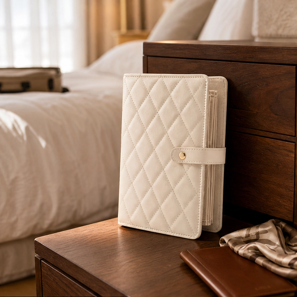 Maviglow™ – Quilted Travel Jewelry Book with Tangle-Free Grid Pockets 