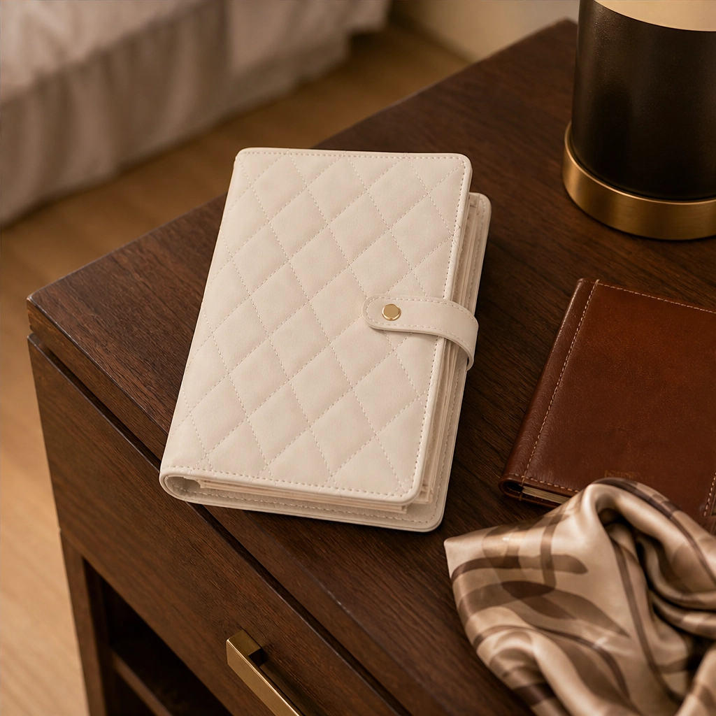 Maviglow™ – Quilted Travel Jewelry Book with Tangle-Free Grid Pockets 