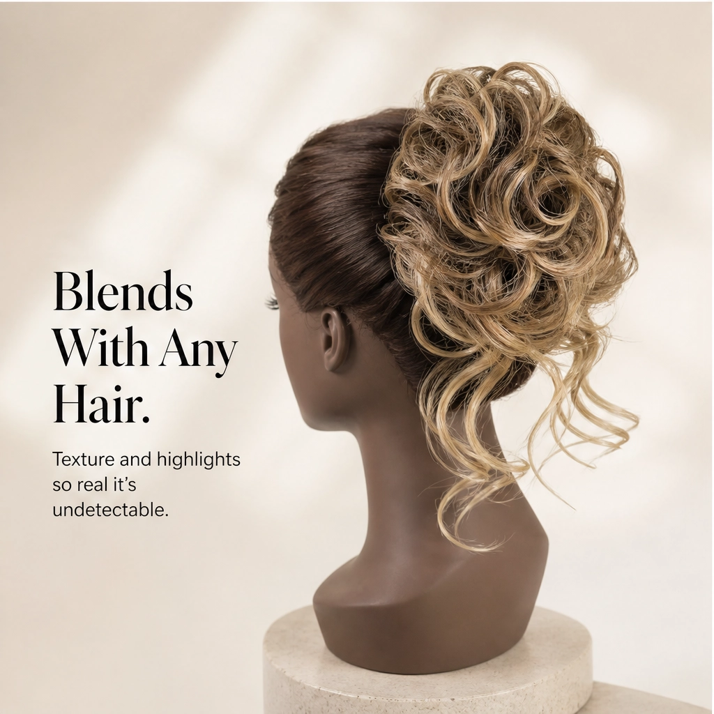 Maviglow™ – Fluffy Volume Bun Hairpiece with Detachable Claw-Clip Design 
