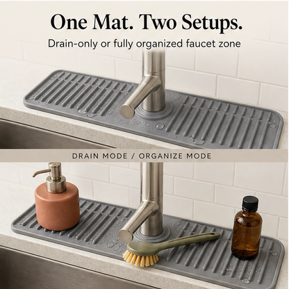 Drybrook – Quick-Dry Sloped Silicone Faucet Mat for Kitchen Sink + 50% OFF