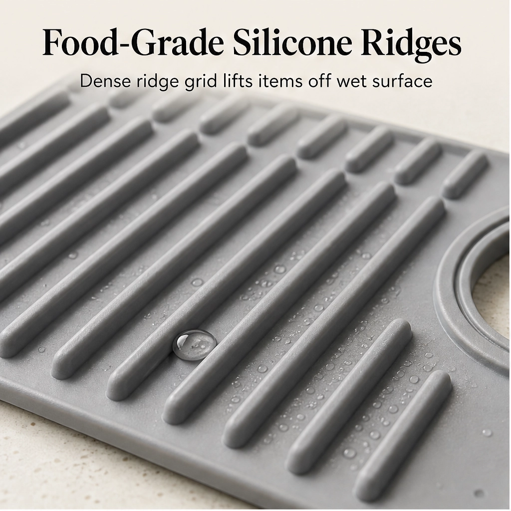 Drybrook – Quick-Dry Sloped Silicone Faucet Mat for Kitchen Sink + 50% OFF