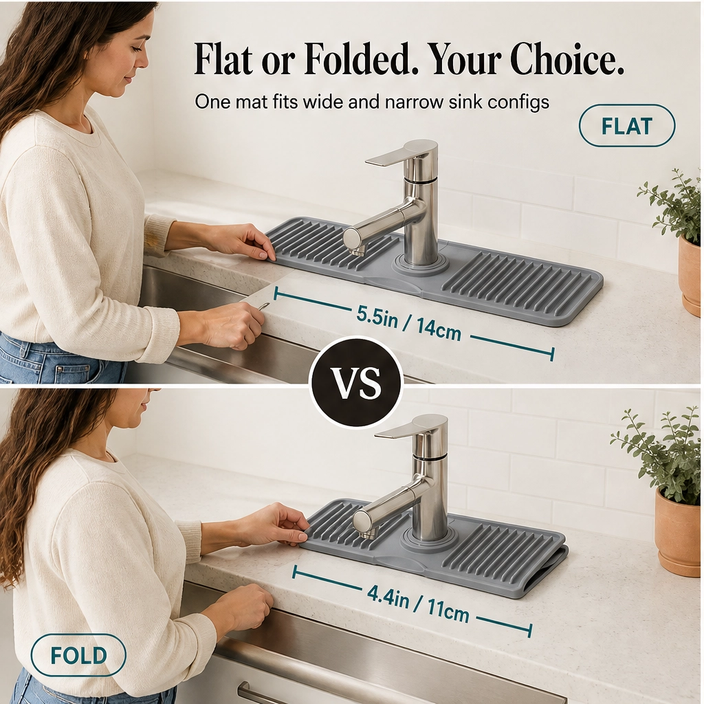 Drybrook – Quick-Dry Sloped Silicone Faucet Mat for Kitchen Sink + 50% OFF