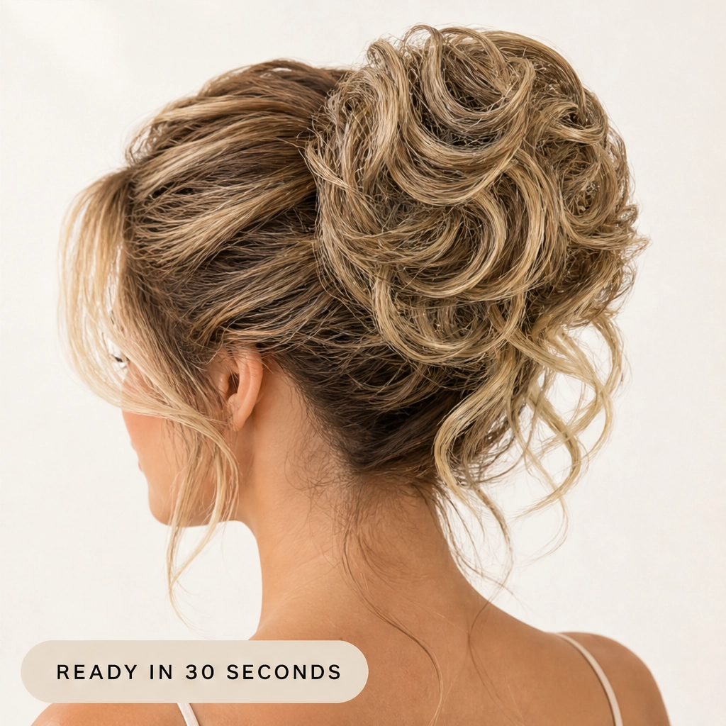 Maviglow™ – Fluffy Volume Bun Hairpiece with Detachable Claw-Clip Design 