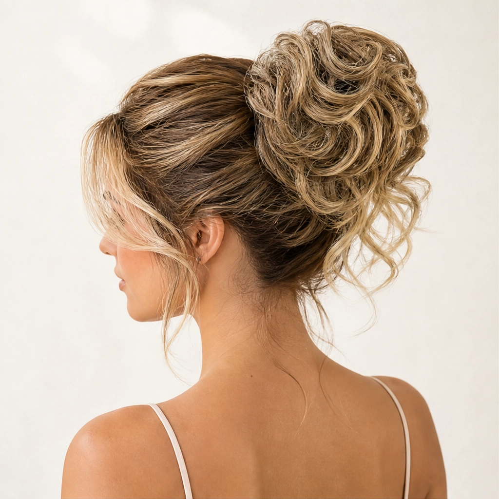 Maviglow™ – Fluffy Volume Bun Hairpiece with Detachable Claw-Clip Design 