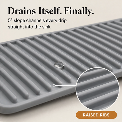 Drybrook – Quick-Dry Sloped Silicone Faucet Mat for Kitchen Sink + 50% OFF