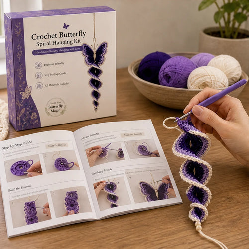 Threadbloom – Beginner Crochet Butterfly Spiral Hanging Kit + 50% OFF