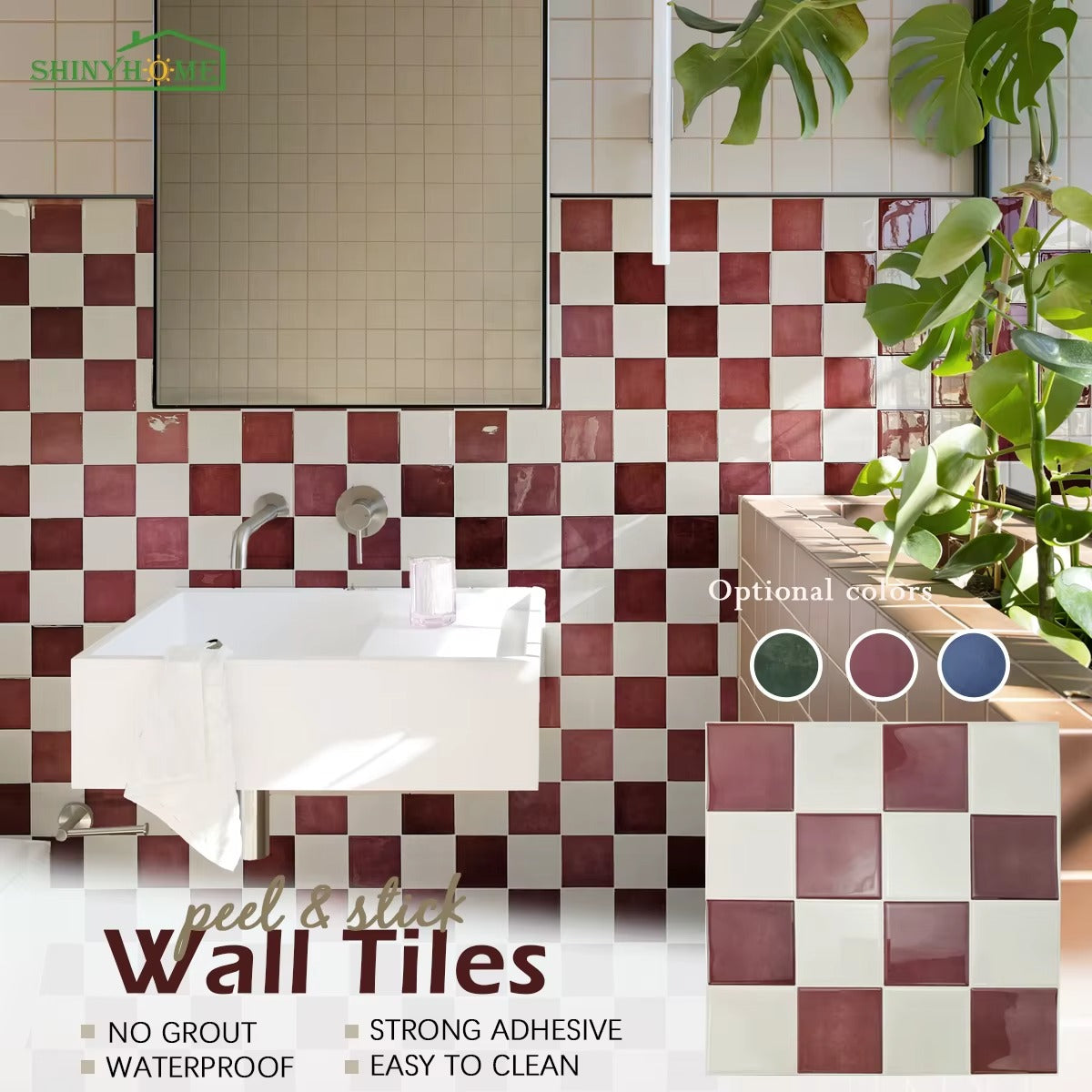 3D Square Peel and Stick Wall Tile (10 PCS)