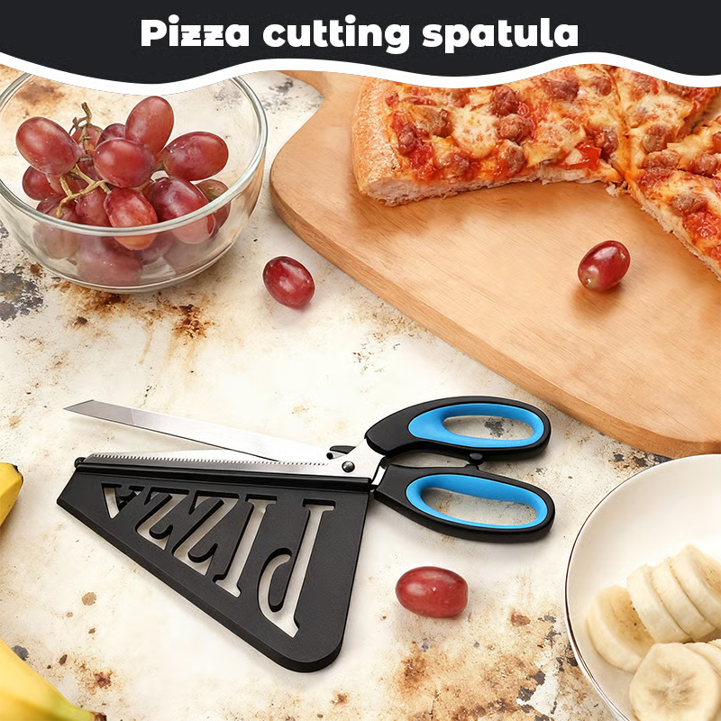 Stainless Steel Pizza Scissors Kitchen Cutter Spatula