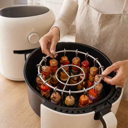 Searspire – 360° Vertical Skewer Grill Stand for Air Fryers, No-Flip & Dishwasher-Safe + 50% OFF