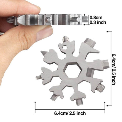 18 in 1 Snowflake Multipurpose Camp Survive Hand Tool - Image 6