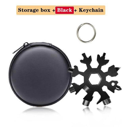 18 in 1 Snowflake Multipurpose Camp Survive Hand Tool - Image 12