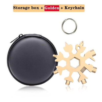 18 in 1 Snowflake Multipurpose Camp Survive Hand Tool - Image 11
