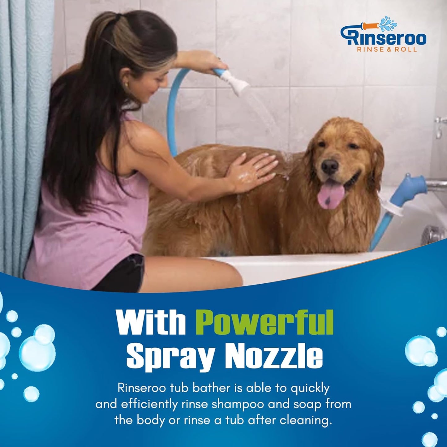 Rinseroo Shower Hose for Pet Bathing - LN21 - Rinseroo Blue - 5